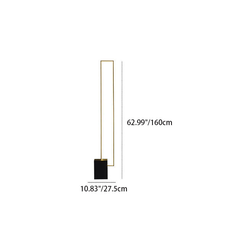 Moderne minimalistische rechteckige Linien-Eisen-LED-Stehlampe für das Wohnzimmer 