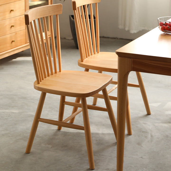 Traditional Japanese Rectangular Back Rubberwood Dining Chair Backrest For Dining Room