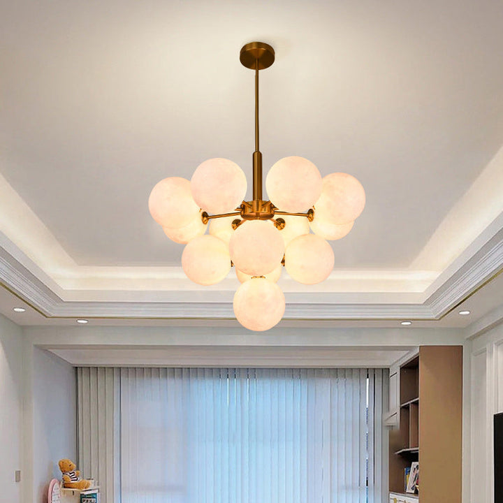 Lámpara de araña contemporánea creativa de luna orbe de hierro PLA 5/13 luces para sala de estar 
