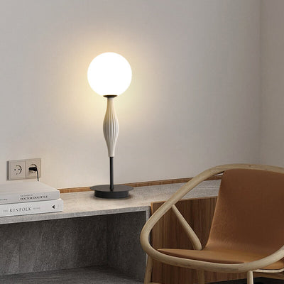 Modern Simple Wrought Iron Glass Sphere 1-Light Table Lamp