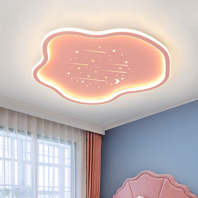 Contemporary Creative Kids Cloudy Iron Silicone LED Flush Mount Ceiling Light For Bedroom