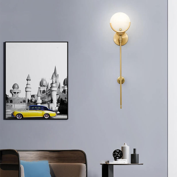 Moderne minimalistische runde Kugel Eisen Marmor 1-Licht Wandleuchte für Wohnzimmer 
