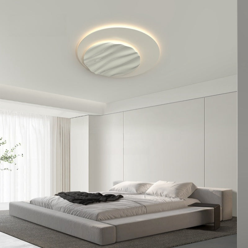 Moderne unbedeutende Aluminium-Polycarbonat-runde Kräuselung LED-Unterputz-Deckenleuchte für Schlafzimmer 