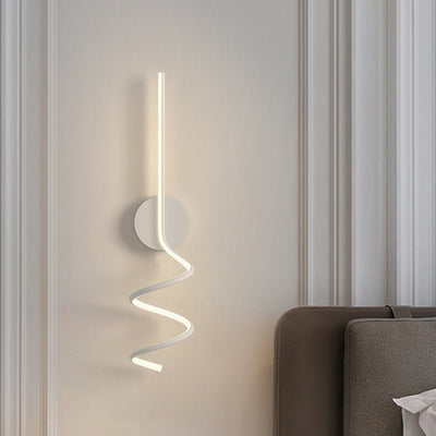 Lámpara Aplique de Pared LED de Hierro y Aluminio en Espiral Minimalista Moderna para Dormitorio 