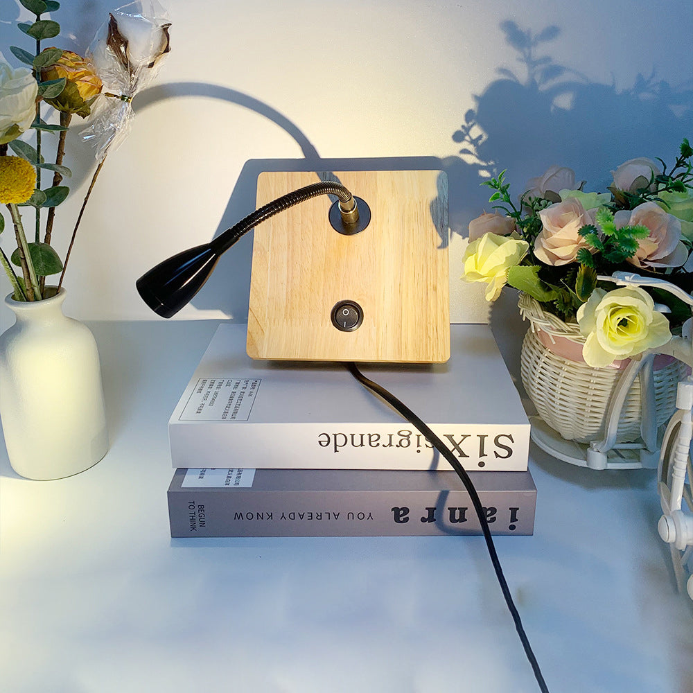 Moderne Einfachheit Eisen Aluminium Holz Platz LED Wand Leuchte Lampe Für Nacht 