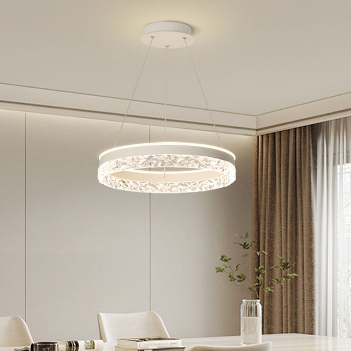 Moderne minimalistische Kreis Eisen Acryl LED Pendelleuchte für Schlafzimmer 