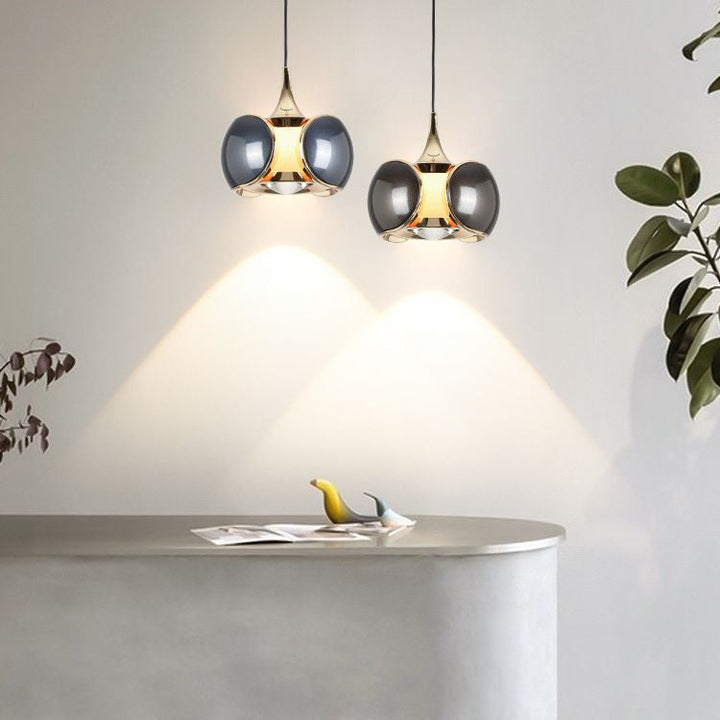 Lustre LED en aluminium ovale minimaliste moderne pour salon 