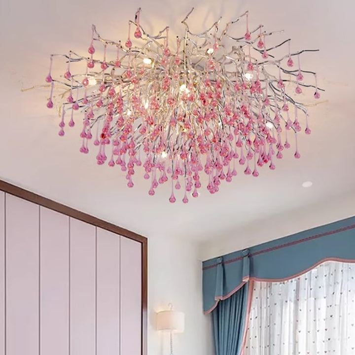 Moderne Luxus Kristall Glas Aluminium Zweig Wasser Tropfen 6/8/10/14 Kronleuchter Für Esszimmer 