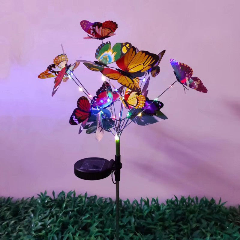 Moderne Art Deco Wasserdichte Solar PVC Edelstahl Schmetterling LED Landschaft Beleuchtung Außen Licht Für Garten 