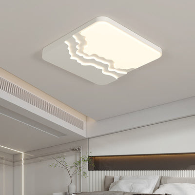 Modern Minimalist Creative Acrylic Wave LED Flush Mount Ceiling Light