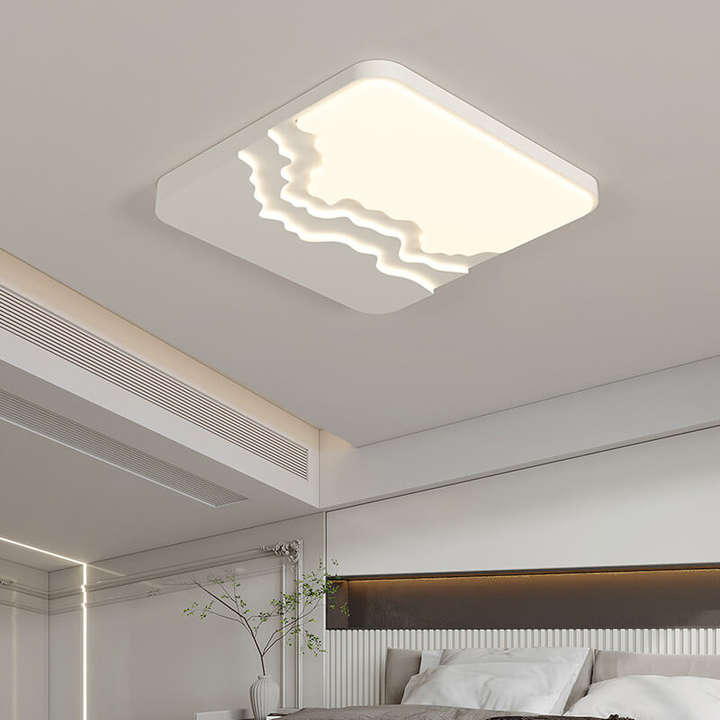 Modern Minimalist Creative Acrylic Wave LED Flush Mount Ceiling Light