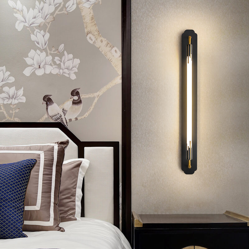 Lámpara Aplique de Pared LED de Tira Recta de Cobre Minimalista Moderna 