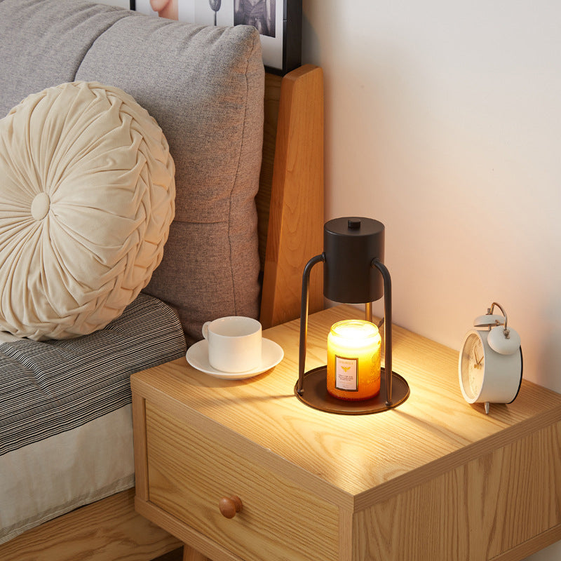 Lámpara de mesa de cera derretida de 1 luz de cilindro de hierro creativo contemporáneo para dormitorio 