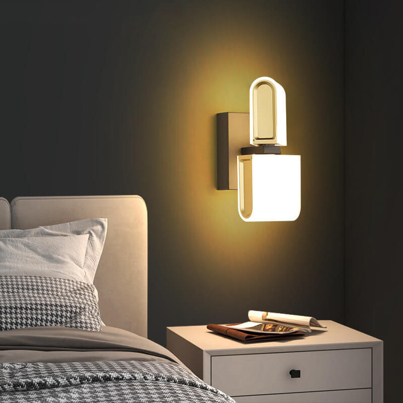 Moderne minimalistische runde LED-Wandleuchte aus Zinklegierung, drehbar 