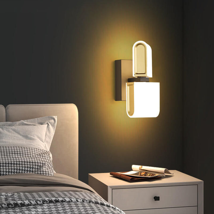 Moderne minimalistische runde LED-Wandleuchte aus Zinklegierung, drehbar 