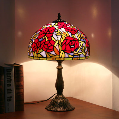 Tiffany Creative Romantic Resin Roses 1-Light Table Lamp