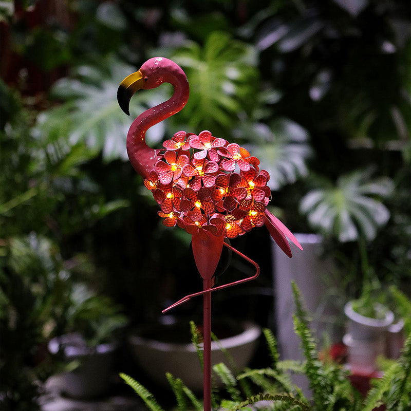 Zeitgenössische kreative wasserdichte Solar Flamingo Eisen LED Outdoor Landschaft Licht für Garten 