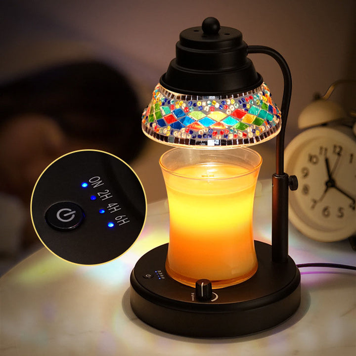 Lampe de table en cire fondante à aromathérapie 1 lumière en cristal plastique fer cylindre disque scandinave contemporain pour chambre à coucher 