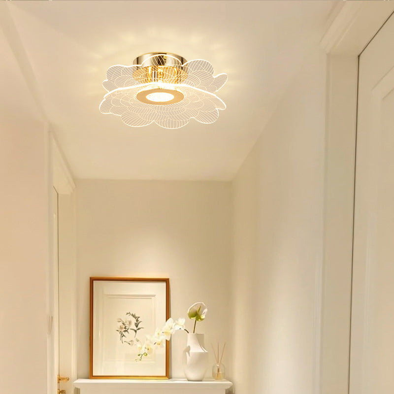 Moderne minimalistische Blumen-Metall-Acryl-LED-Halbeinbau-Deckenleuchte für Schlafzimmer 