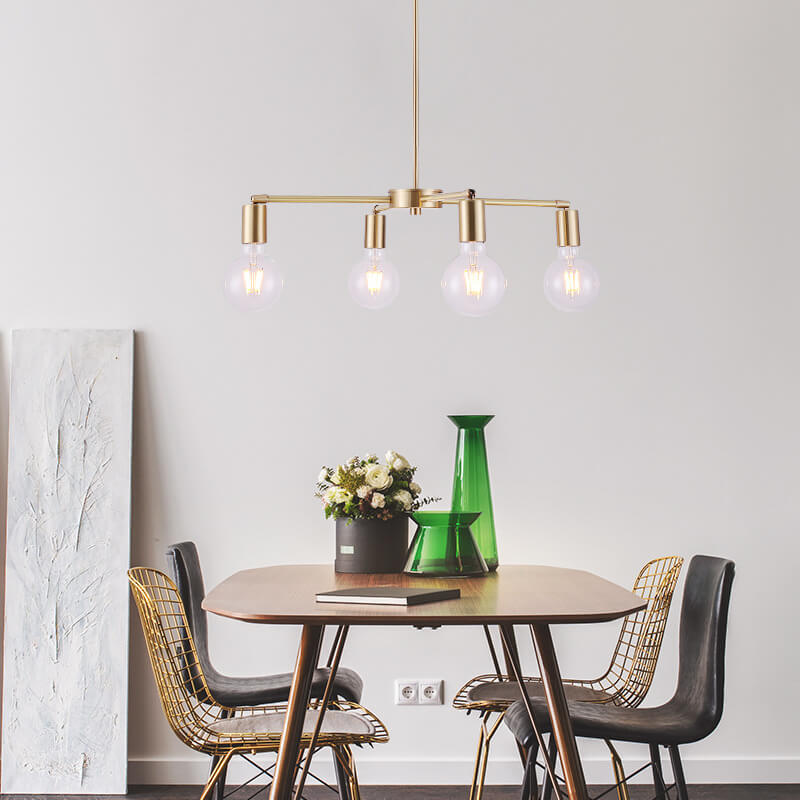 Contemporary Nordic Copper Branch Design 3/4/6/8/10-Light Chandelier For Living Room