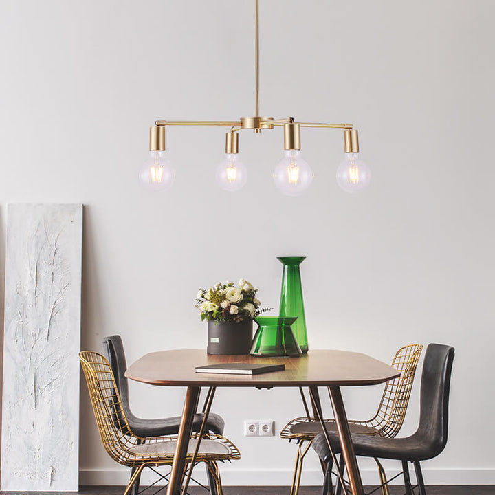 Contemporary Nordic Copper Branch Design 3/4/6/8/10-Light Chandelier For Living Room