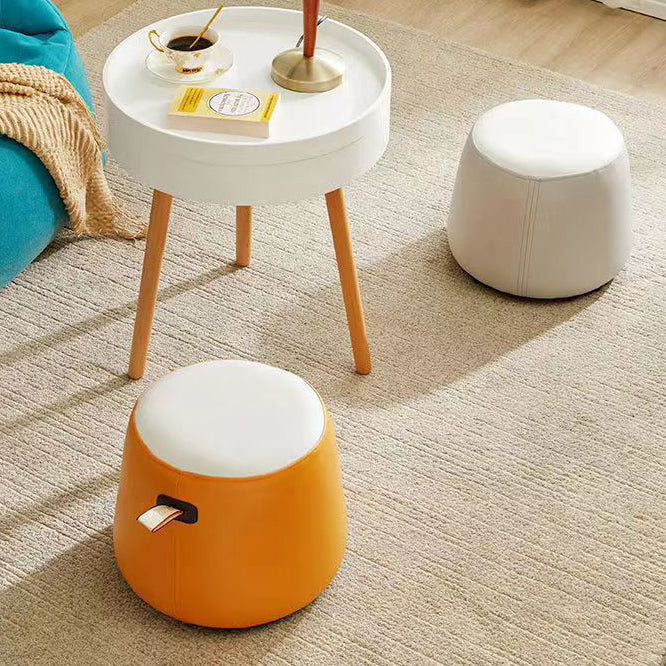 Zeitgenössischer Einfachheits-Zylinderstoff-Pouf-Niedrighocker für das Wohnzimmer 