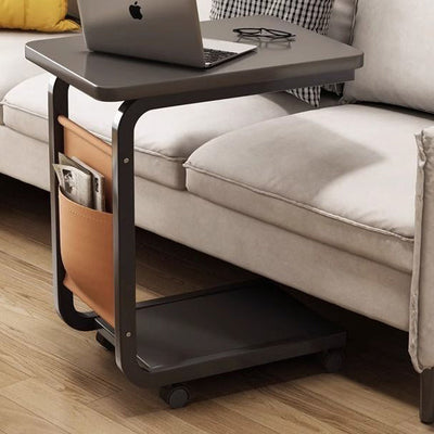 Table d'appoint carrée moderne minimaliste en panneau de densité avec 1 rangement pour salon 