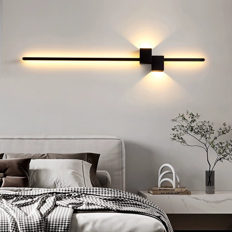 Moderne minimalistische Streifen Rechteck Eisen Aluminium LED Wandleuchte Lampe für Wohnzimmer 