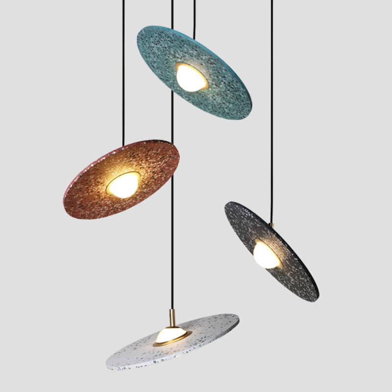 Nordic Creative Terrazzo Planet Disc 1-Light Pendant Light