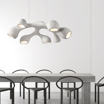 Contemporary Scandinavian Branch High Density Polystyrene 3/7 Light Chandelier For Living Room