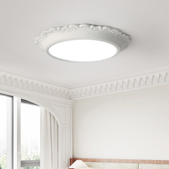 Lumière de plafond LED encastrée acrylique à bord rond gravé PU minimaliste moderne pour salon 