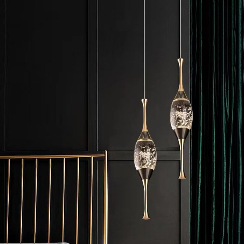 Lustre LED en cristal goutte d&