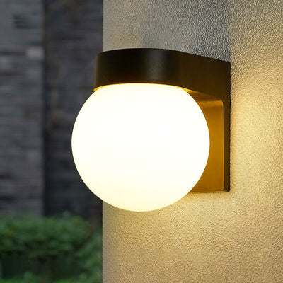 Modern Outdoor Waterproof White Dome PC Acrylic 1-Light Wall Sconce Lamp