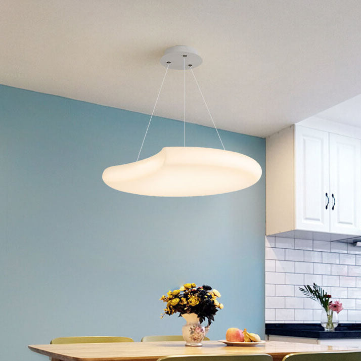 Suspension LED avec abat-jour en forme de lune créative scandinave PE 