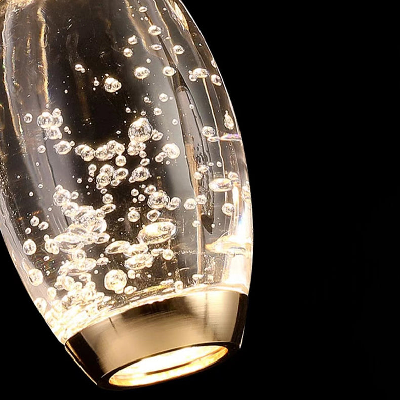 Lustre LED en cristal goutte d&