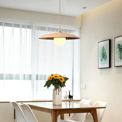 Modern Minimalist Log Long Line Circular 1-Light Pendant Light