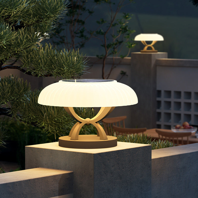 مصباح LED لتصميم الفطر من الفولاذ المقاوم للصدأ المقاوم للماء الصناعي المعاصر لإنارة المناظر الطبيعية للحدائق الخارجية 