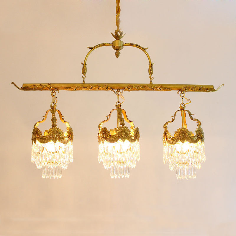 Lustre Contemporain Créatif en Bande de Cuivre Cristal 6/9 Lumières pour Salle à Manger 
