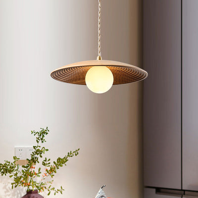 Modern Minimalist Log Long Line Circular 1-Light Pendant Light