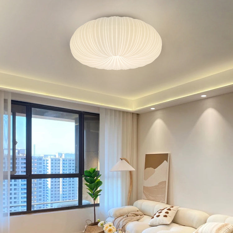 Moderne unbedeutende Deckenleuchte der PE-Kürbis-Schatten-Hardware-LED zur bündigen Einfassung für Wohnzimmer 