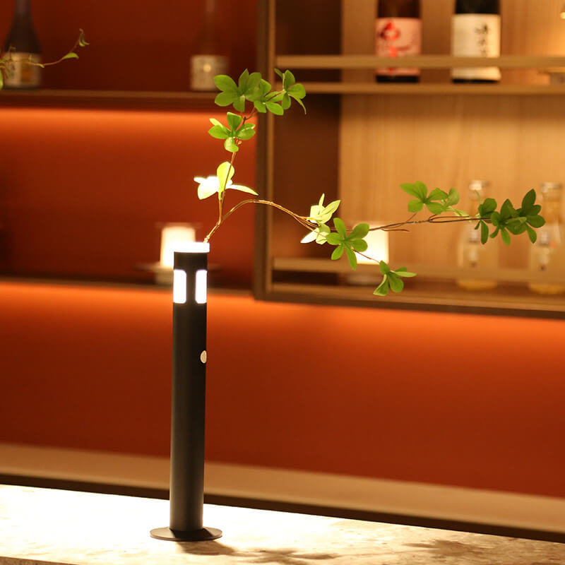 Lámpara de Mesa Decorativa LED Cilíndrica Creativa de Aluminio y Acrílico 