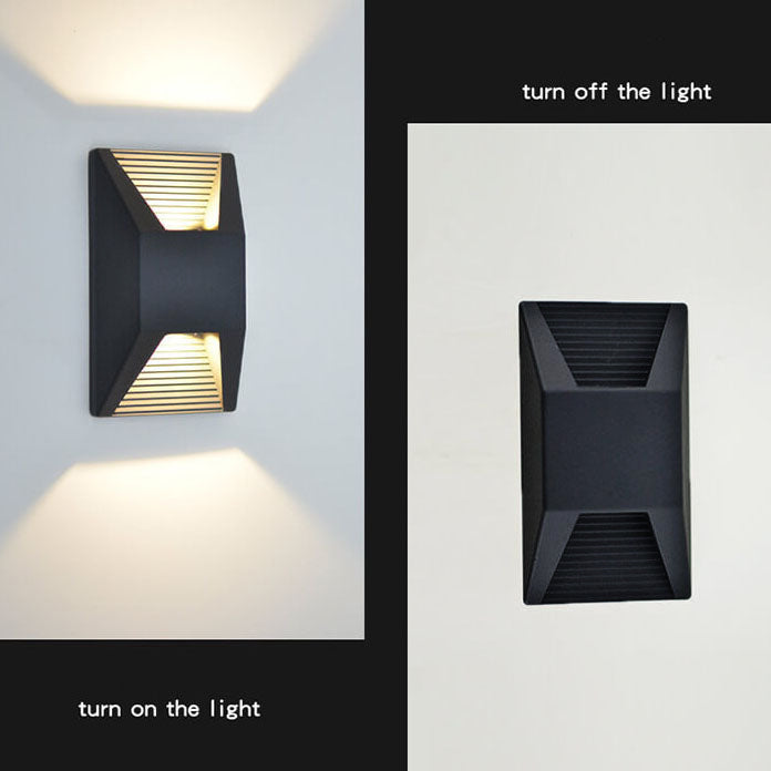 Apliques de pared LED impermeables con focos de geometría moderna para exteriores 