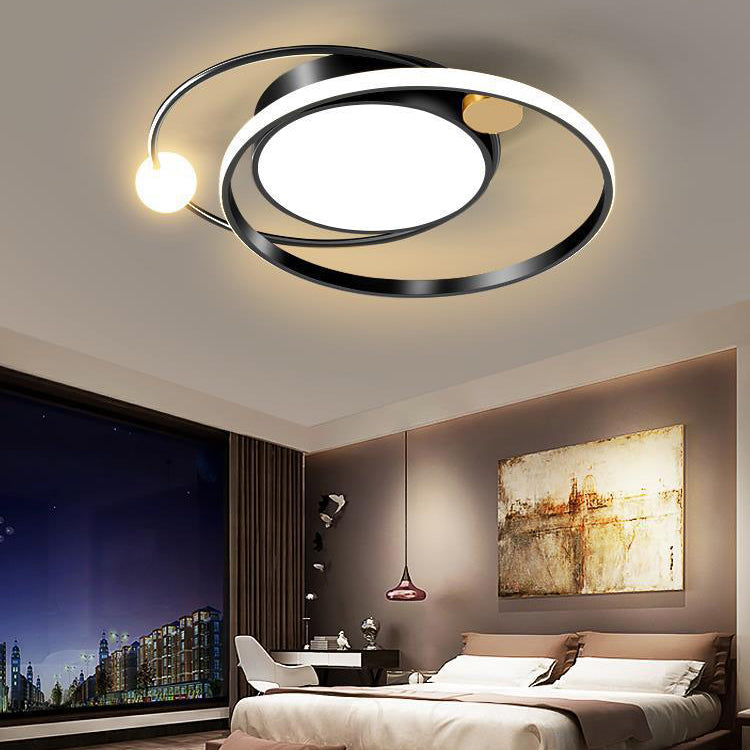Moderne minimalistische runde Kreis Eisen Acryl LED Unterputz Deckenleuchte für Schlafzimmer 