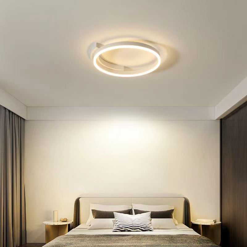 Modern Minimalist Acrylic Shade Aluminum Iron Circle Ring LED Flush Mount Ceiling Light For Living Room