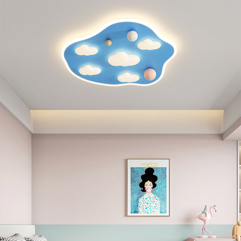 Plafonnier LED en résine acrylique fer avec ours de dessin animé minimaliste moderne pour chambre à coucher 