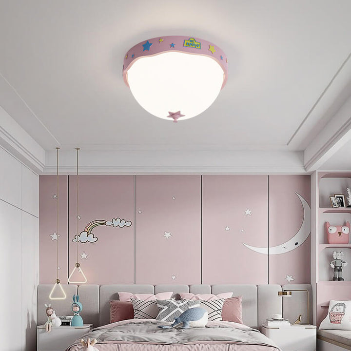 Zeitgenössische kreative Acryl-Cartoon-Halbkreis-LED-Deckenleuchte für das Schlafzimmer 