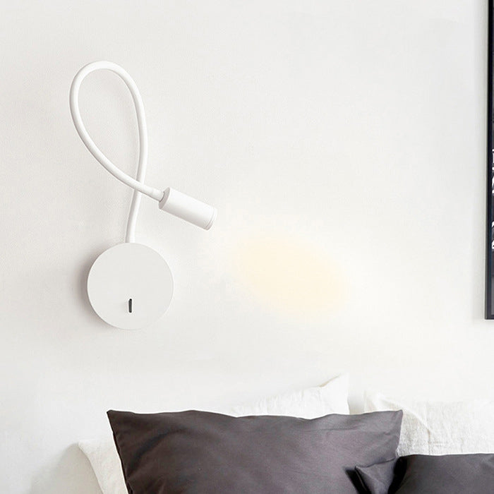 Applique murale LED en fer plié rétractable ronde contemporaine nordique pour salon 