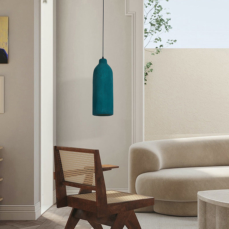 Contemporary Scandinavian Polystyrene Bottle 1-Light Pendant Light For Dining Room