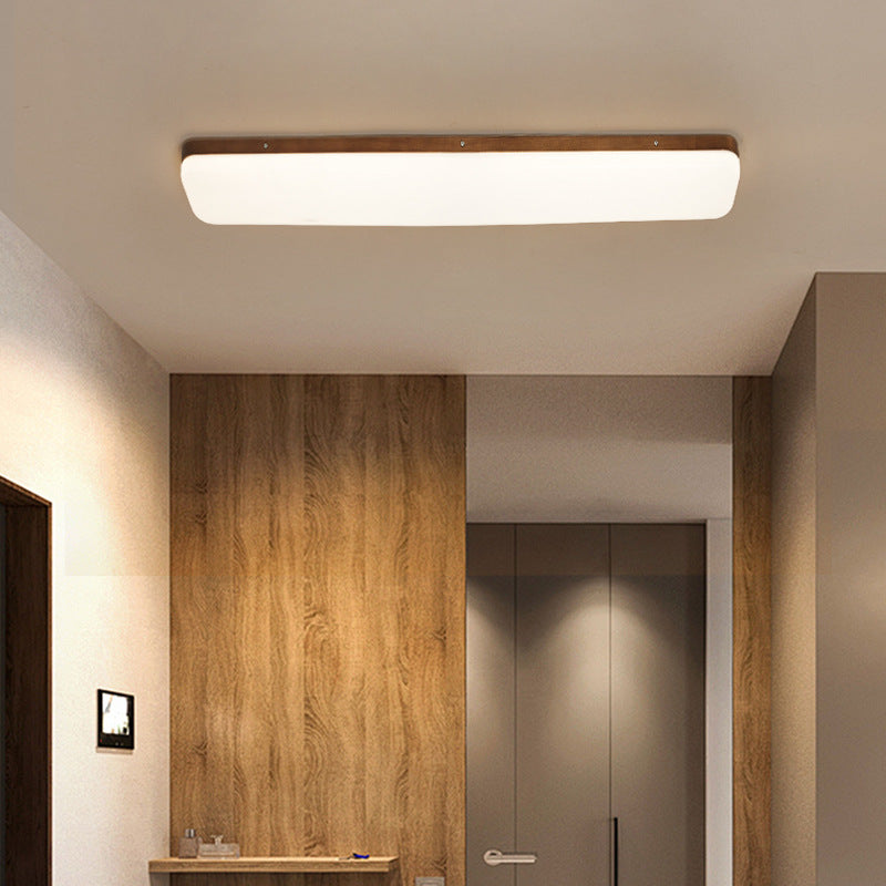 Moderne minimalistische Rechteck Eisen Acryl LED Unterputz Deckenleuchte für Wohnzimmer 