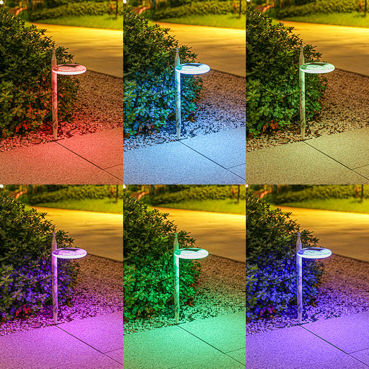 Éclairage extérieur de jardin LED rond étanche solaire traditionnel chinois en ABS 